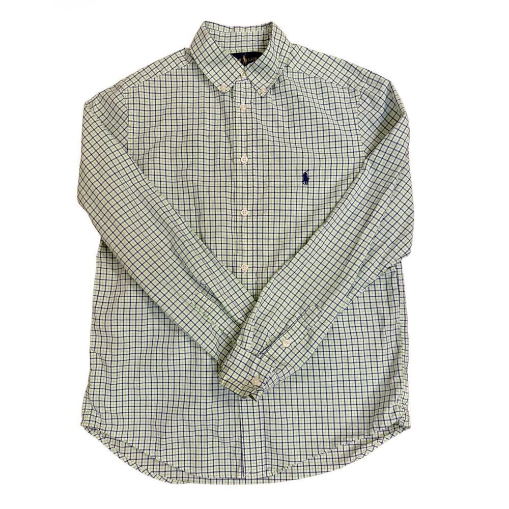 Ralph Lauren Boys Plaid Button Down Shirt Sz. L (14-16) Preppy Classic